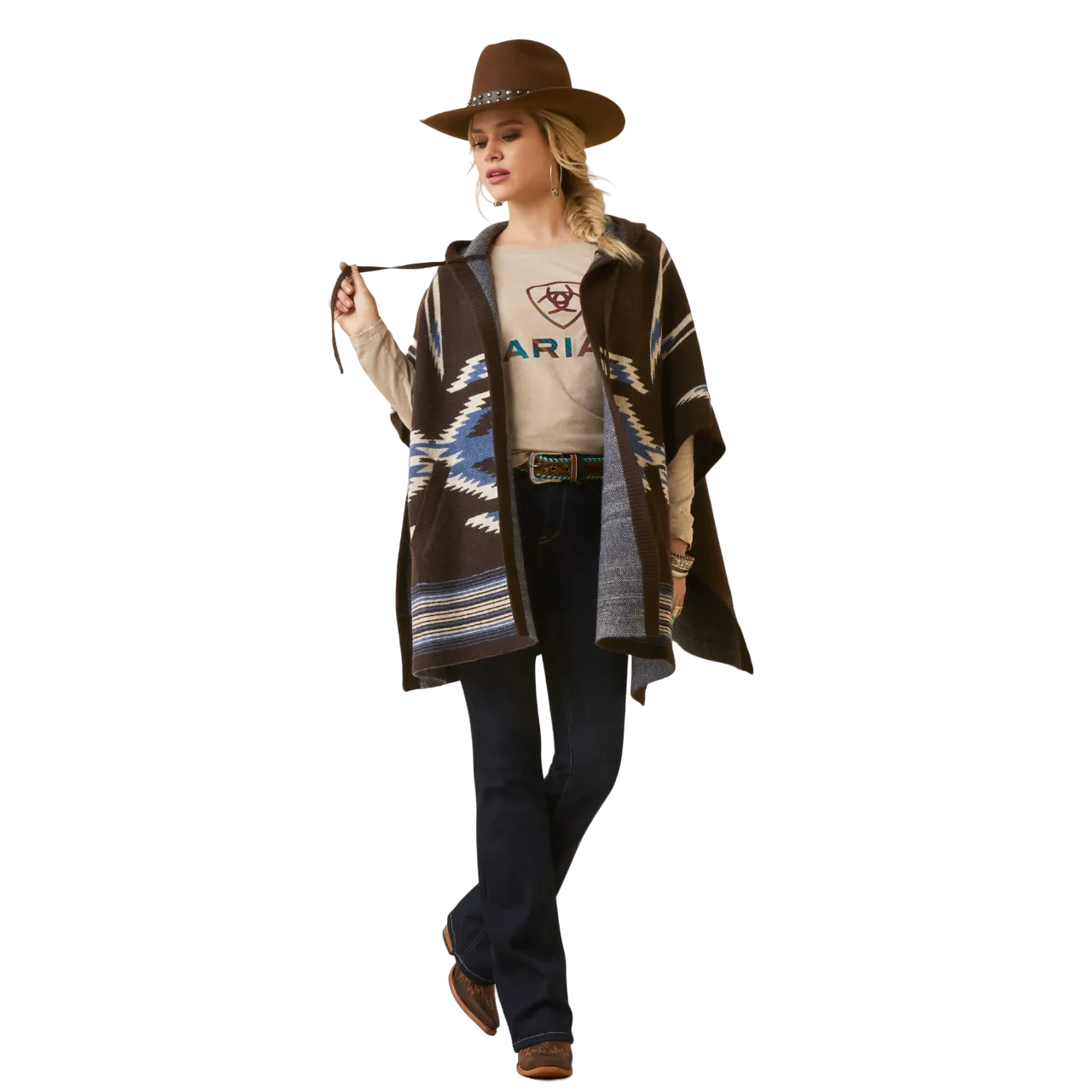 Ariat Women's Shave Chocolate Chimayo Poncho
