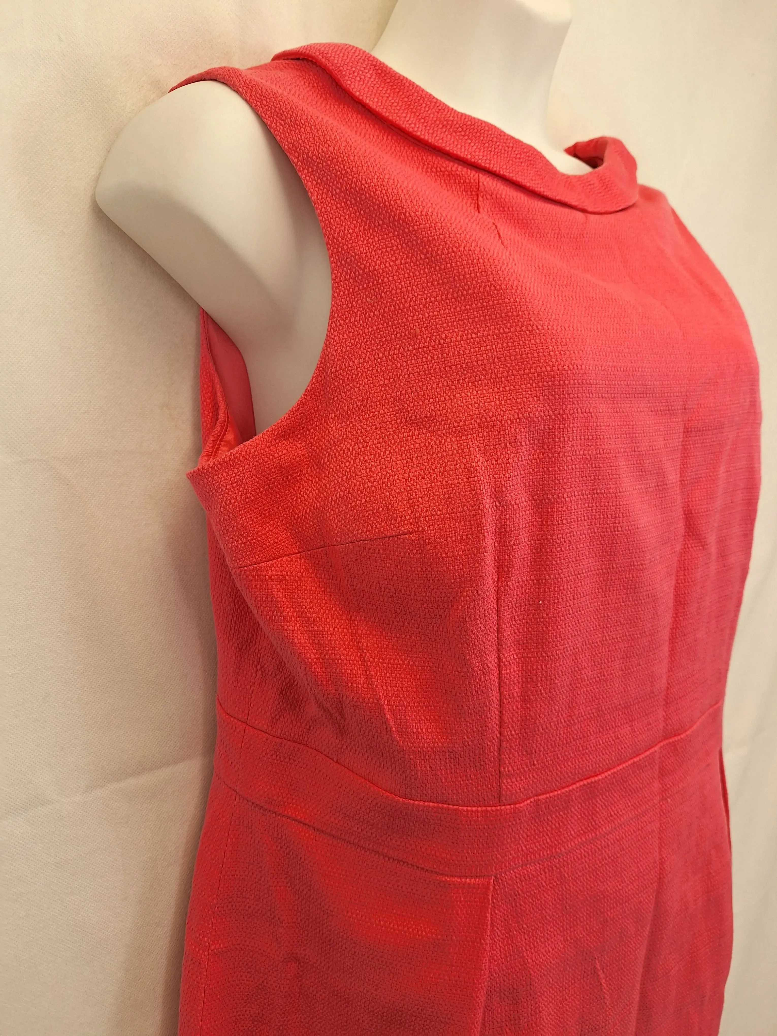 Boden Textured Rose Shift Midi Dress Size 20