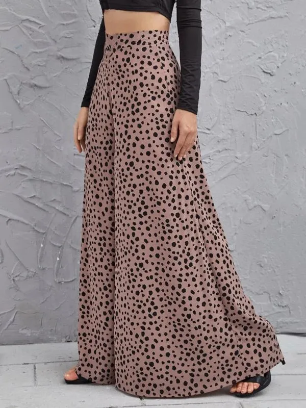 Loose Wide Leg Leopard Pants Trousers