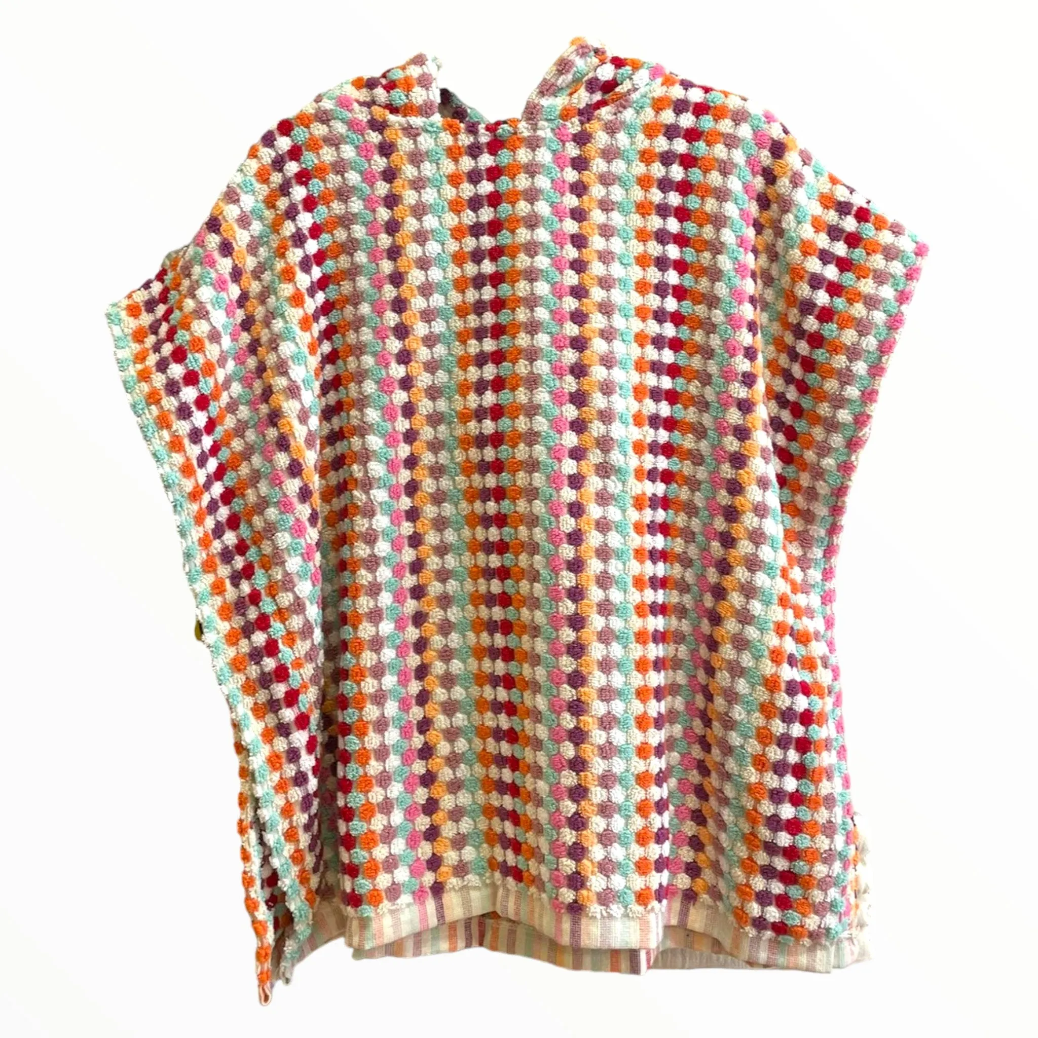 Pompom Turkish Terry Towel Kids Poncho