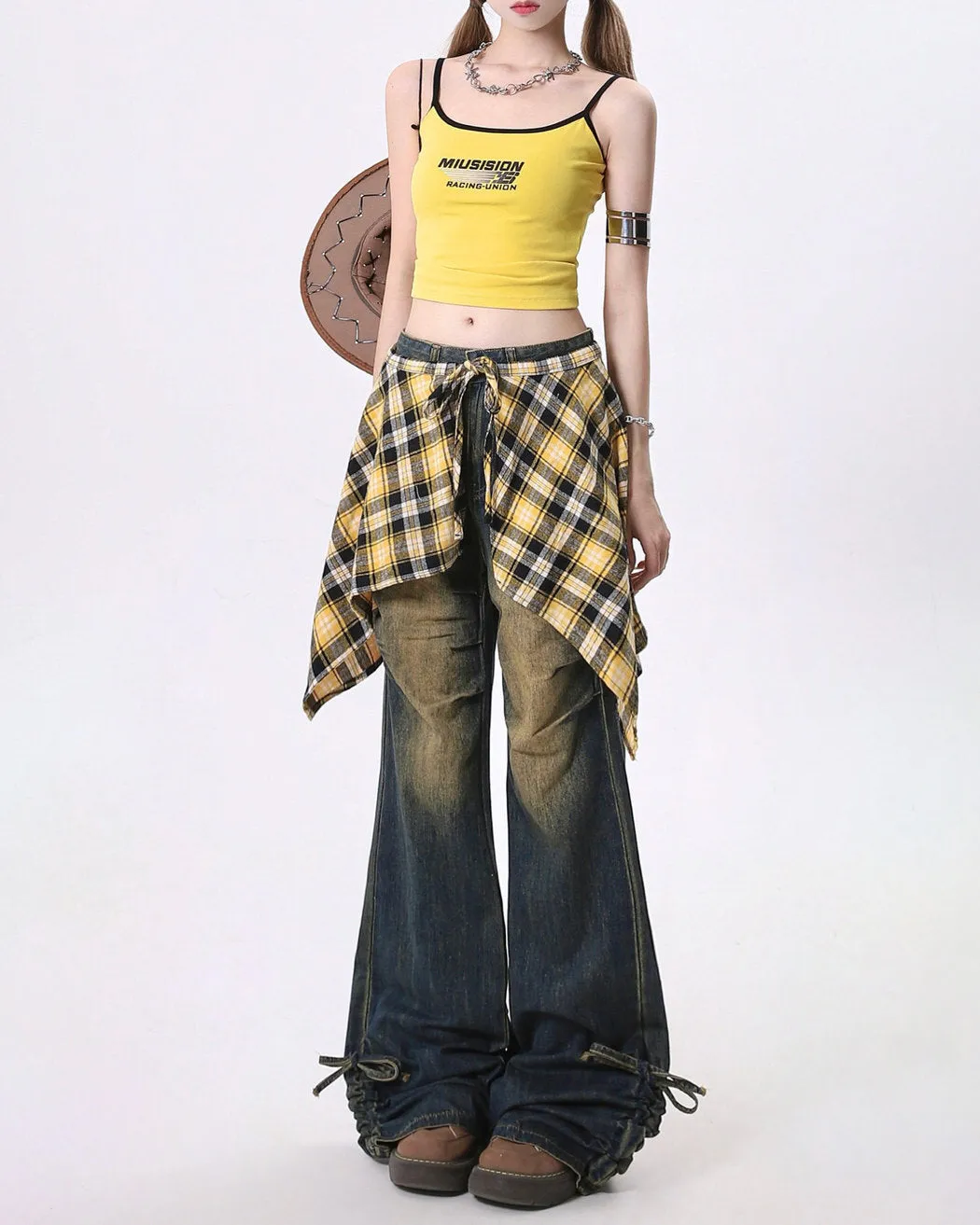 Teenage Drama Shirt-Tied Baggy Jeans